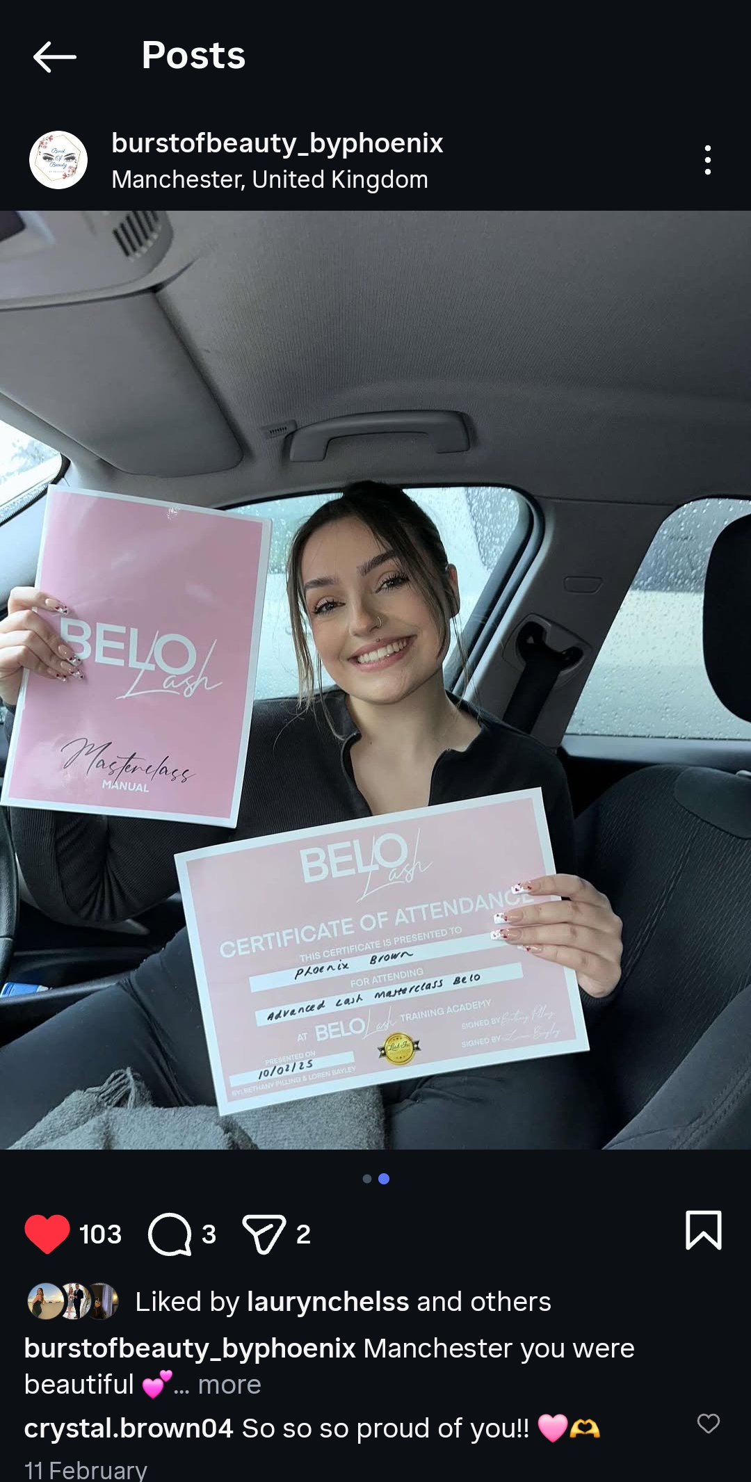 Belo Lash Masterclass Certificate